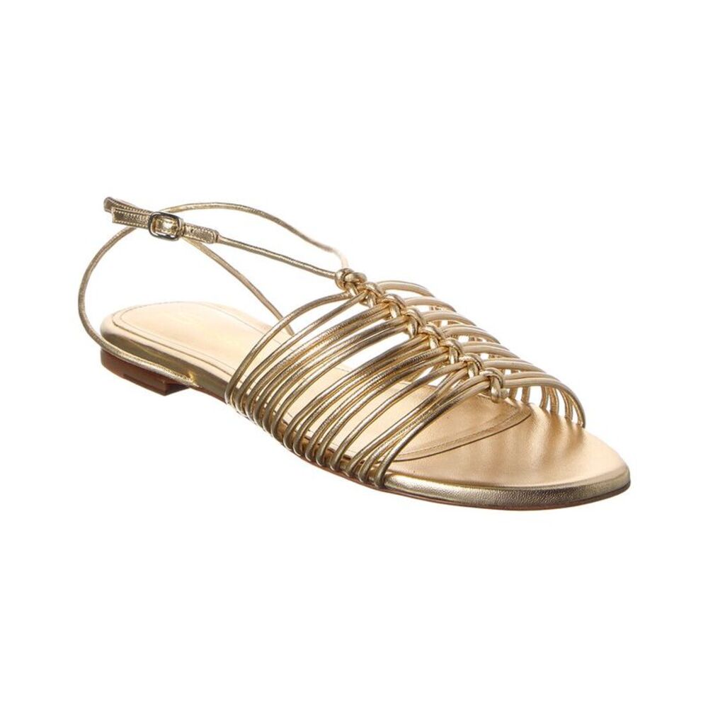 Santoni Leather Sandal, Gold